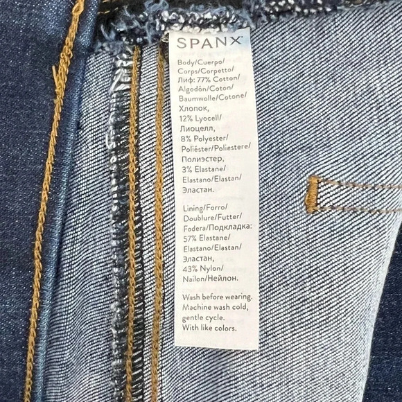 Spanx Distressed Ankle Skinny Jeans High Waisted  Pull On Stretch Size M - Picture 8 of 9